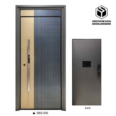 Swing Gold Aluminum Commercial Entrance Doors Main Exterior Aluminum Frame Porta esterna