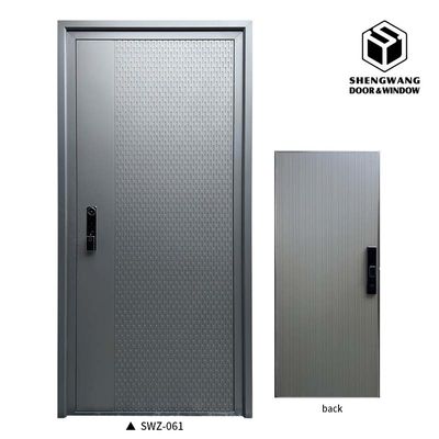 Porta a dondolo in alluminio grigio manuale Sistema di chiusura elettronica Porta a dondolo commerciale