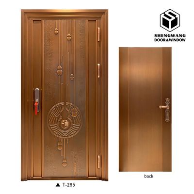 Cancello da giardino tradizionale marrone con porta in alluminio per cancelli da giardino esterni in metallo principali