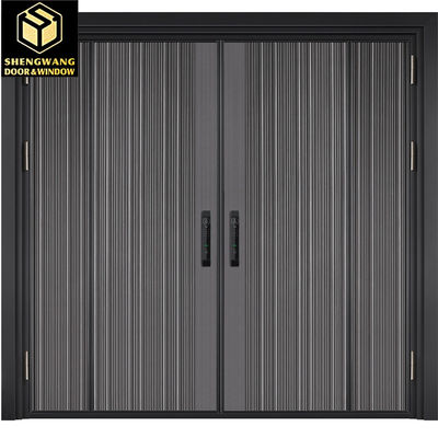 OEM Porta d'ingresso in acciaio inossidabile Porta esterna in metallo rivestita in polvere dorata
