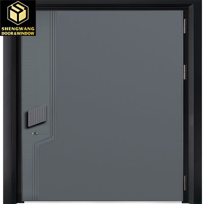 Porta in polvere nera porta di ingresso in acciaio inossidabile Trasferimento di calore Stampa 2,0 mm porte esterne in metallo massiccio
