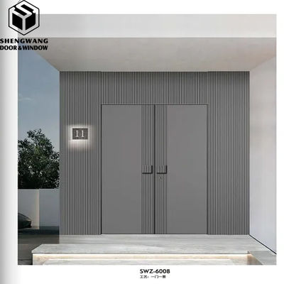 Porta scorrevole in vetro in alluminio grigio