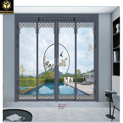 Porta di vetro scorrevole in alluminio bianco vetro isolato porte scorrevoli in alluminio vetrate isolamento termico