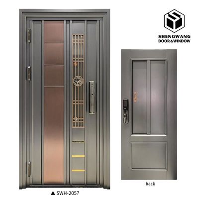 Porte commerciali in alluminio nero 4 x 8 Porte in metallo a prova di incendio con pannello di finitura