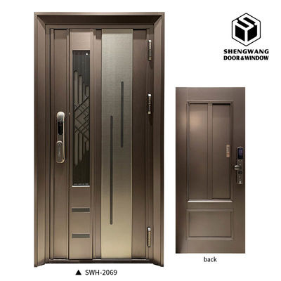 Porta da camera da letto in alluminio ignifugo in argento colore personalizzato Mdf Solid Core Door ODM