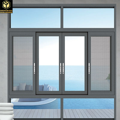 Moderna maniglia di leva di alluminio finestre scorrevoli di alluminio finestre scorrevoli per balcone