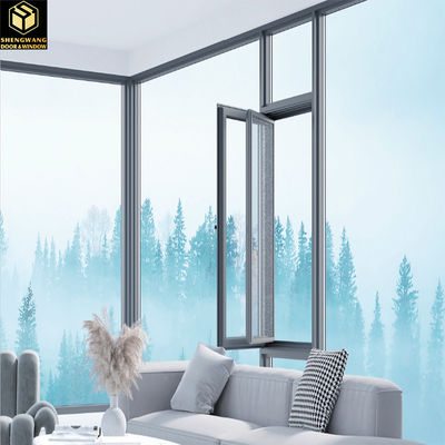 Swing a sinistra Estetica Aluminio Scorrente Finestre Spazio risparmio Aluminio Scorrente Finestra
