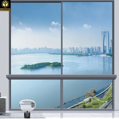 Villa Push Pull Curtain Window Window trasparente in alluminio