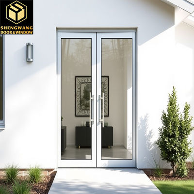 Porta PT in lega di alluminio con doppio vetro da 2,1 m Porta di patio in alluminio nero