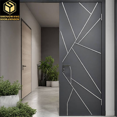 Anti-furto in polvere rivestita con porte d'ingresso in alluminio moderno e grigio commerciale