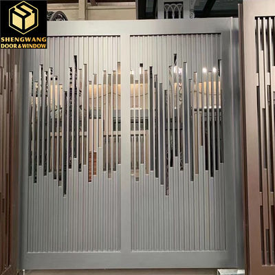 Resistenza al fuoco con cancello da giardino in alluminio marrone e serrature intelligenti per cancelli laterali in alluminio